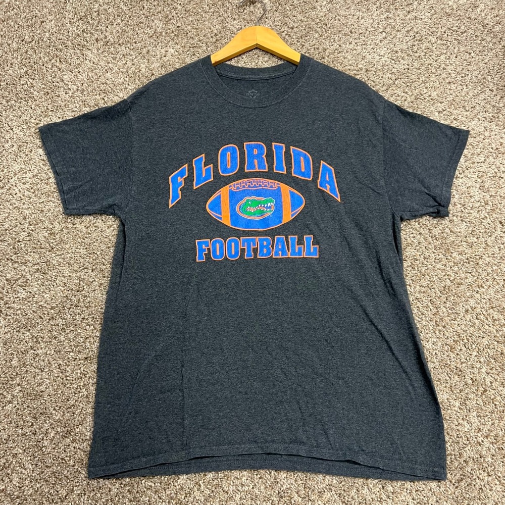 Colosseum Florida Gators Football T-Shirt Mens Large Charcoal Grey Short Sleeve